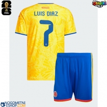 Otroški Nogometni dresi Kolumbija Luis Diaz #7 Domači SP 2026 Kratek Rokav (+ Kratke hlače)